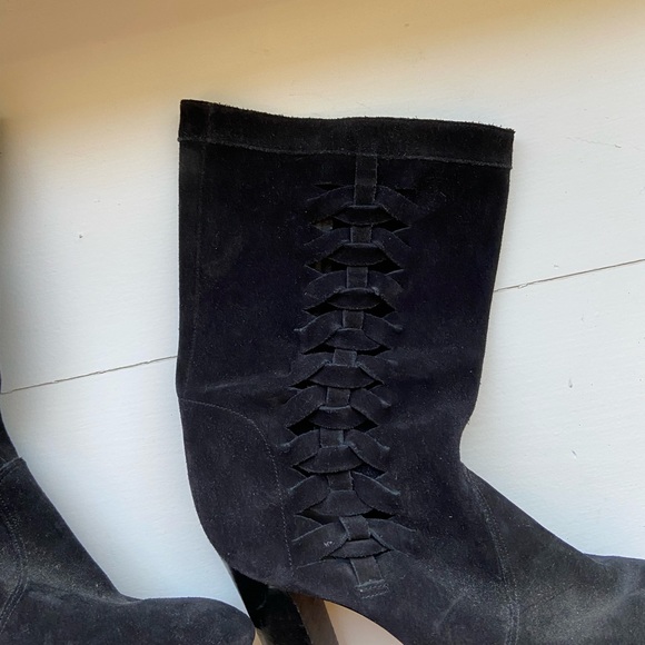 Delman black suede boots, barely used. - Picture 2 of 5